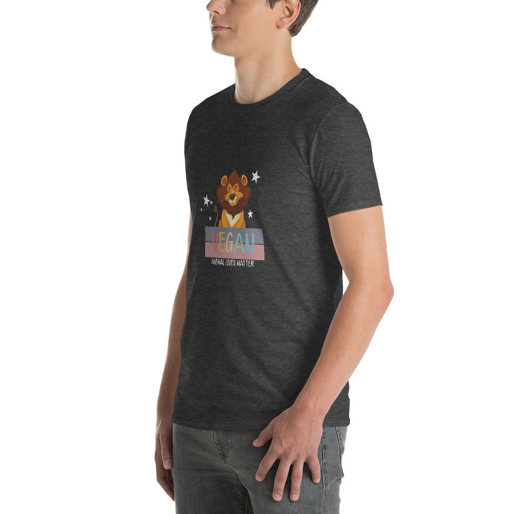 Wild Compassion - Vegan Lion Graphic Tee - - Print Material