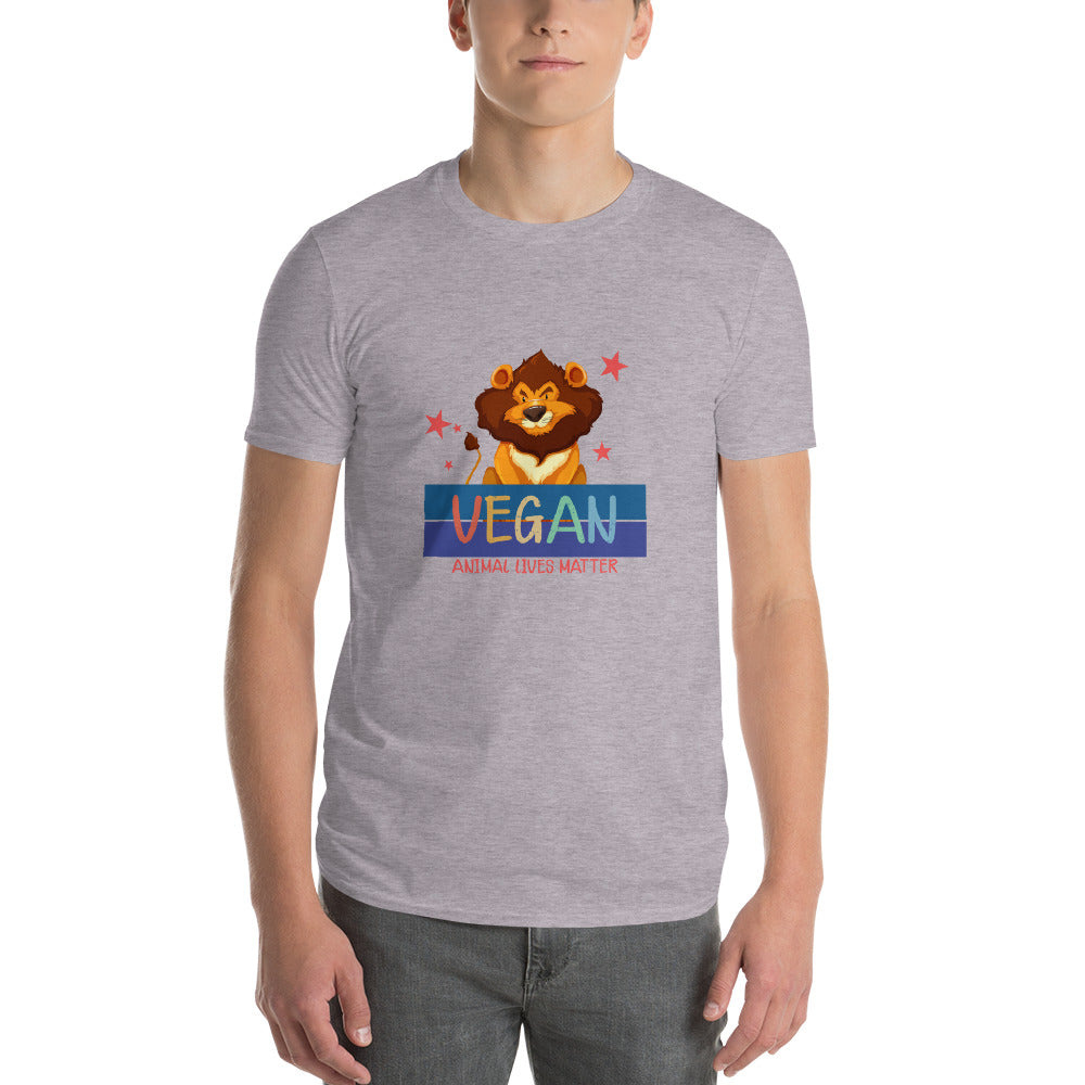 Wild Compassion - Vegan Lion Graphic Tee - - Print Material