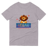 Wild Compassion - Vegan Lion Graphic Tee - Heather Dark Grey - Print Material