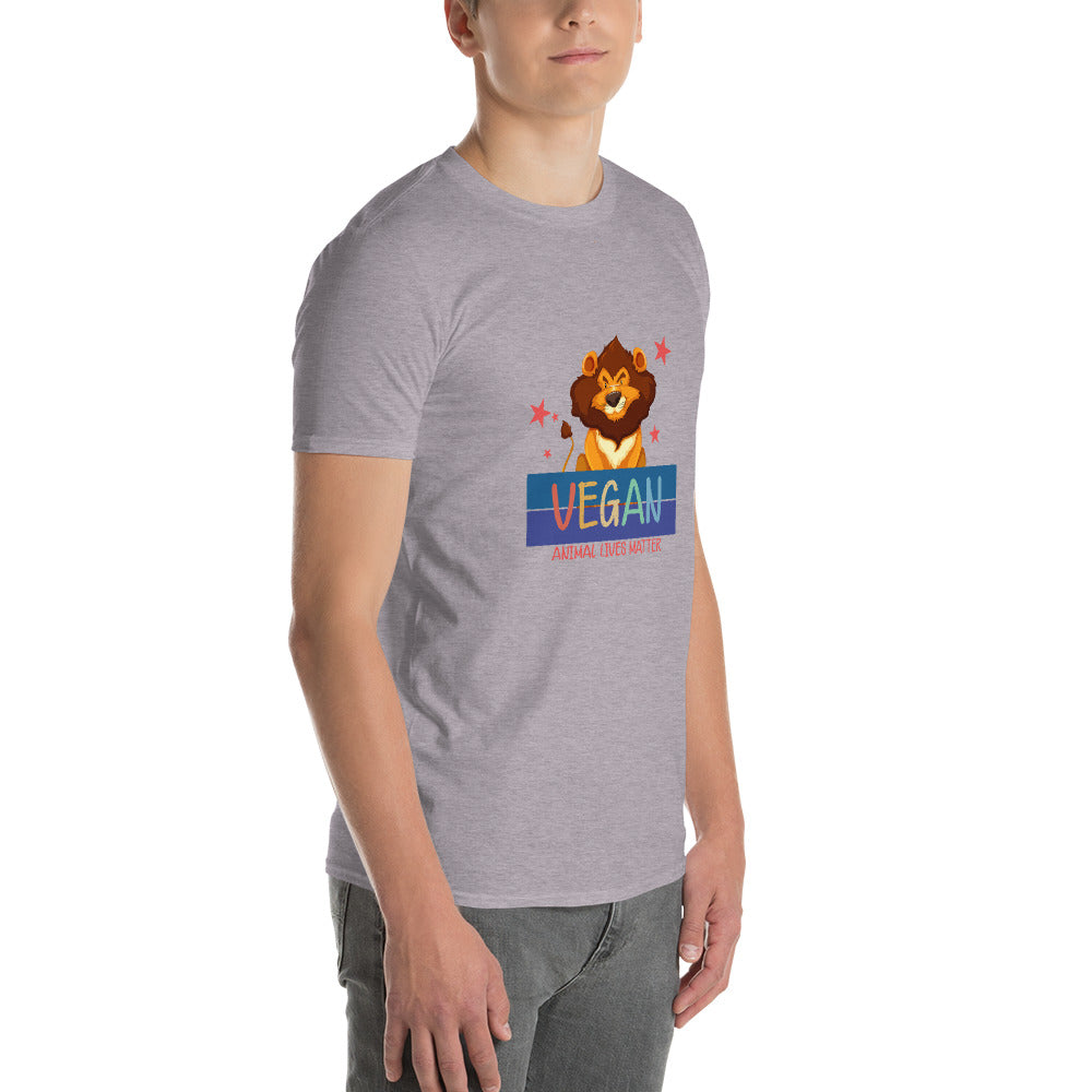 Wild Compassion - Vegan Lion Graphic Tee - - Print Material