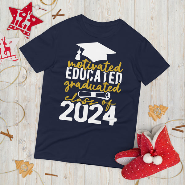 Proud Graduate - Class of 2024 Motivational T-Shirt - Navy -