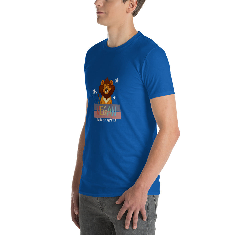 Wild Compassion - Vegan Lion Graphic Tee - - Print Material