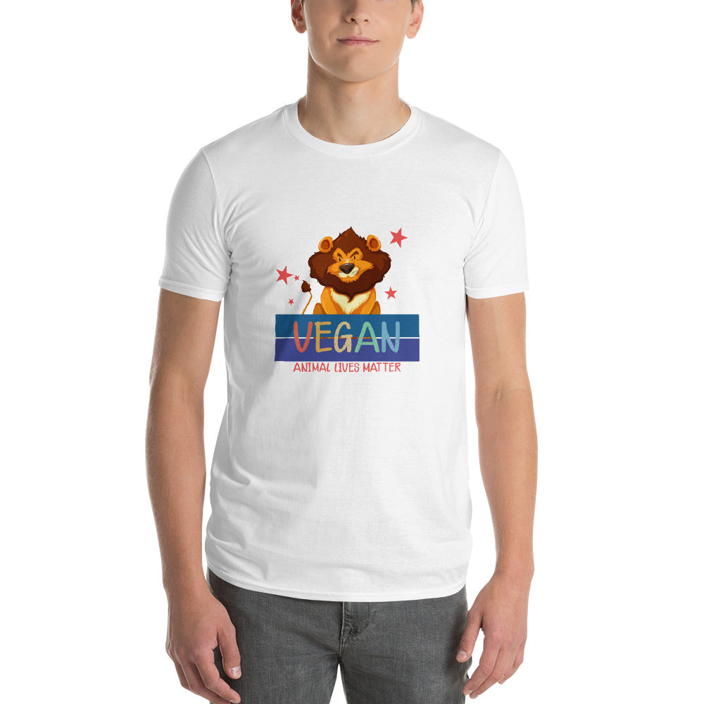 Wild Compassion - Vegan Lion Graphic Tee - - Print Material