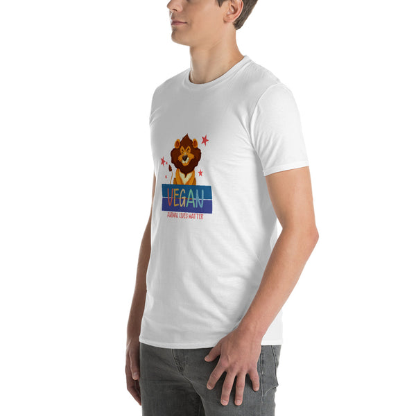 Wild Compassion - Vegan Lion Graphic Tee - - Print Material