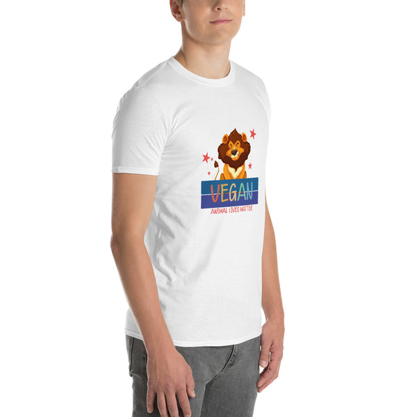 Wild Compassion - Vegan Lion Graphic Tee - - Print Material