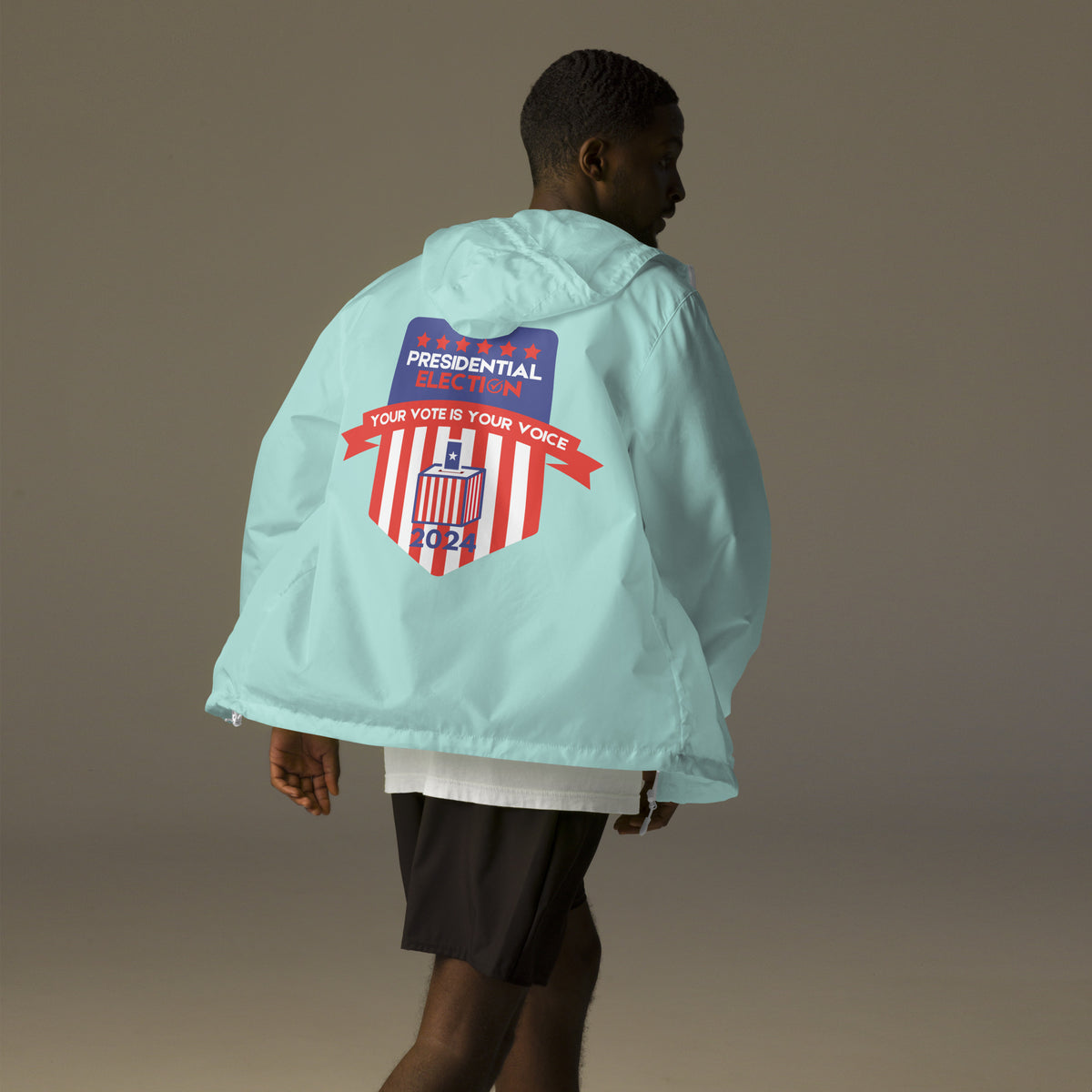 Patriot’s Choice - Presidential Election Windbreaker - Aqua White Zipper - Hoodies