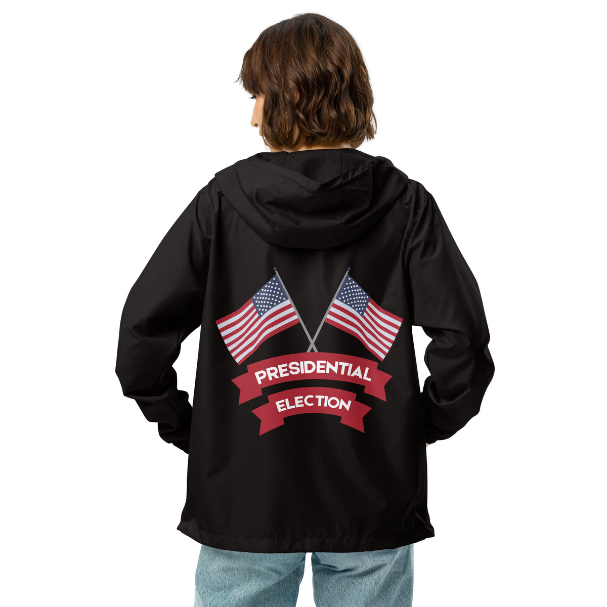 Stars and Stripes Windbreaker - Honor Your Vote - Black - Hoodies