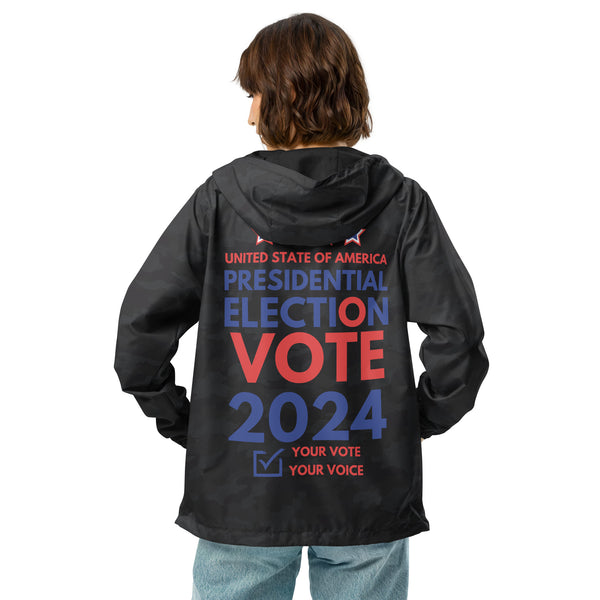 2024 Civic Duty Windbreaker - Your Vote, Your Voice - Black Camo - Hoodies