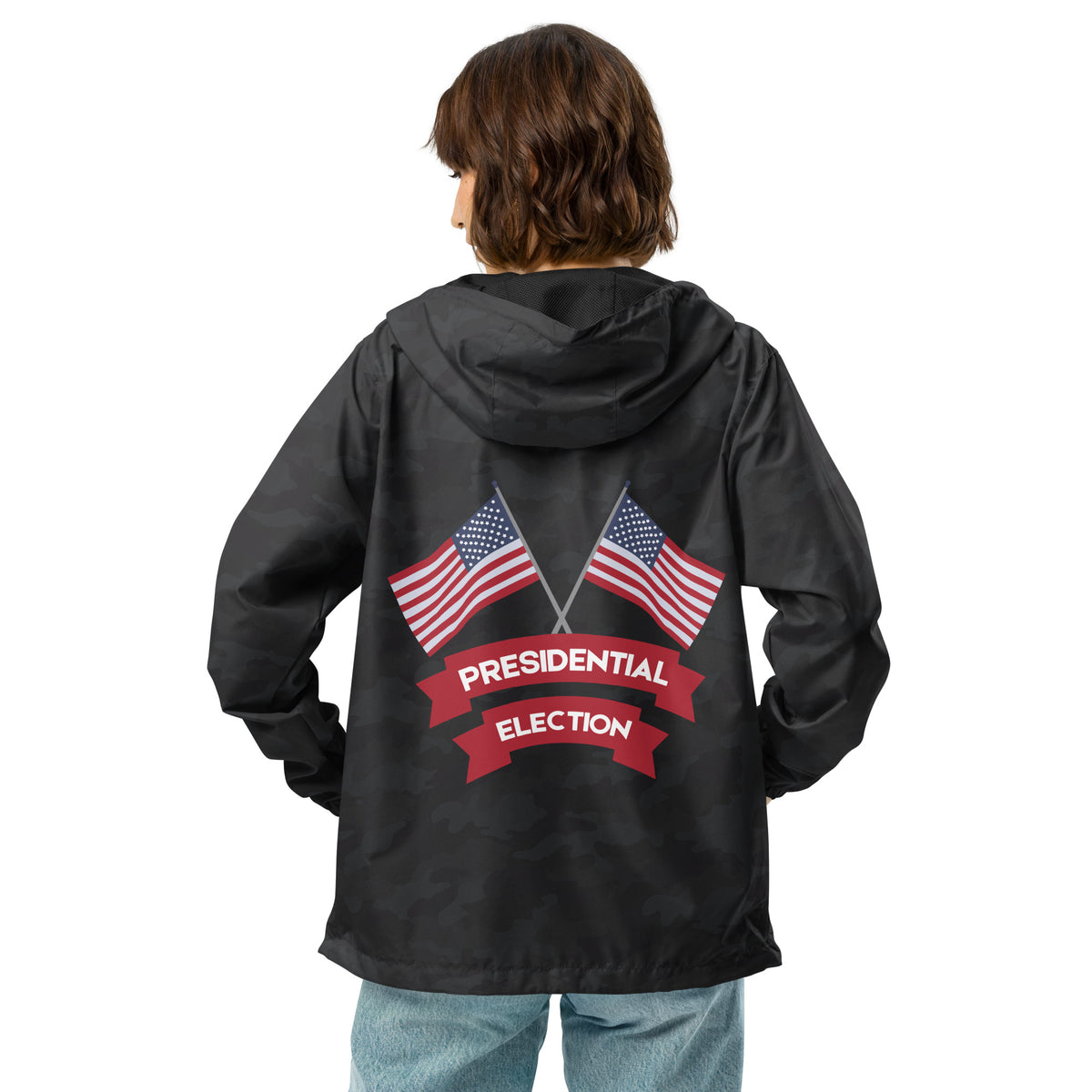 Stars and Stripes Windbreaker - Honor Your Vote - Black Camo - Hoodies