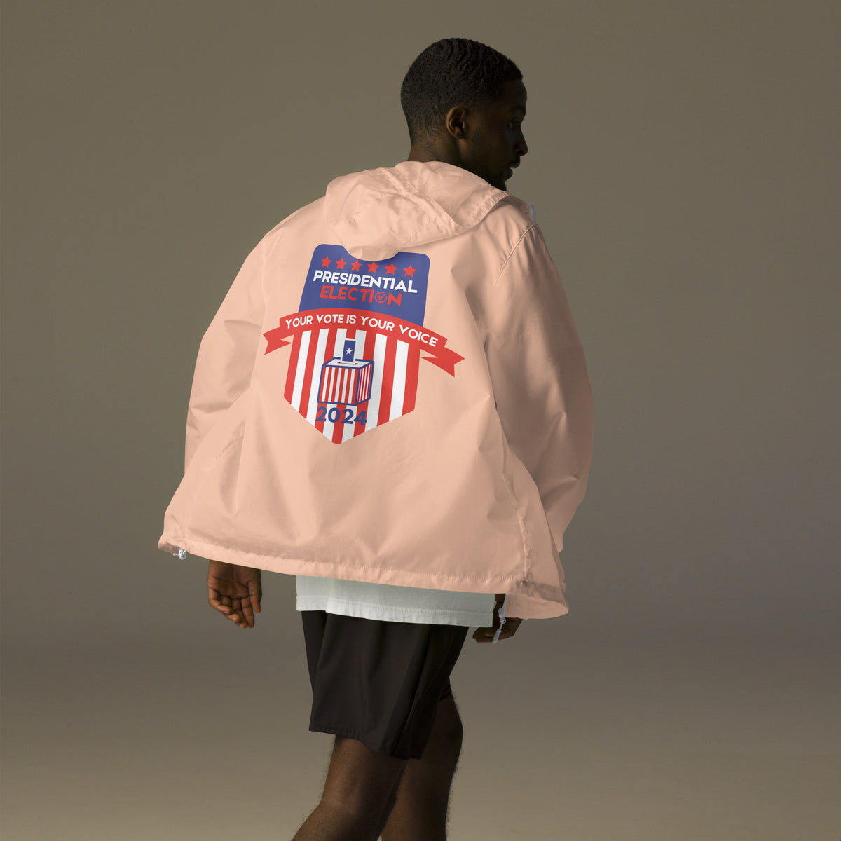 Patriot’s Choice - Presidential Election Windbreaker - Blush White Zipper - Hoodies