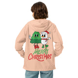 Holiday Harmony - Zip Up Your Christmas Spirit - Blush White Zipper - Hoodies