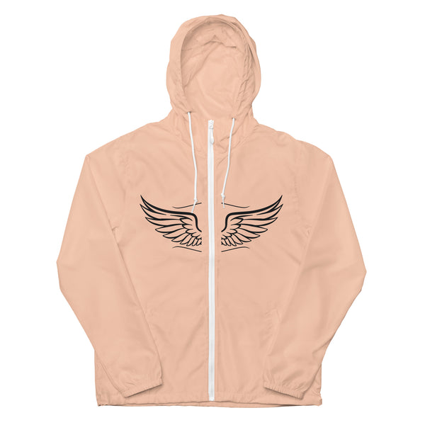 Wings of Courage Windbreaker - Blush White Zipper -