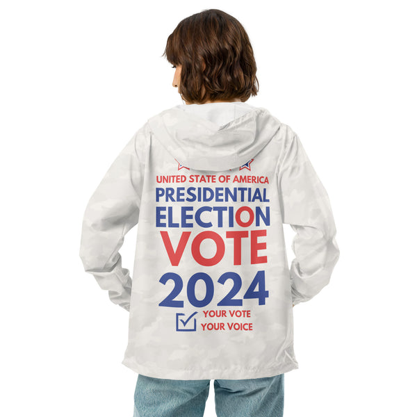 2024 Civic Duty Windbreaker - Your Vote, Your Voice - White Camo - Hoodies