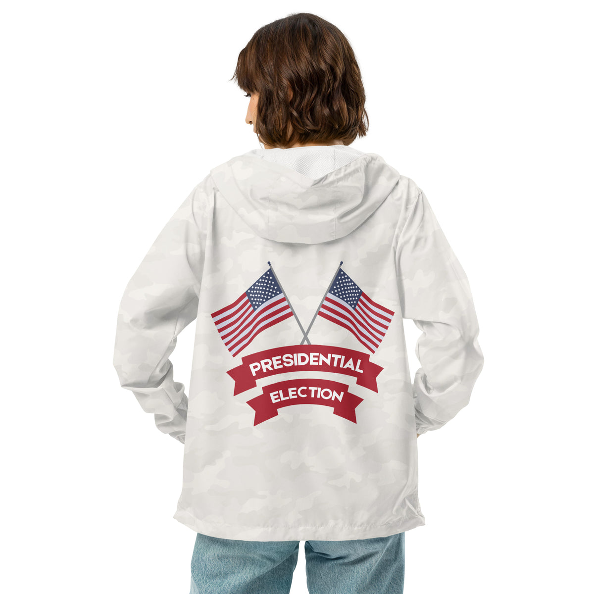 Stars and Stripes Windbreaker - Honor Your Vote - White Camo - Hoodies