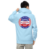 Patriotic Pride - Happy Labor Day Hoodie - Blue Aqua - Hoodies