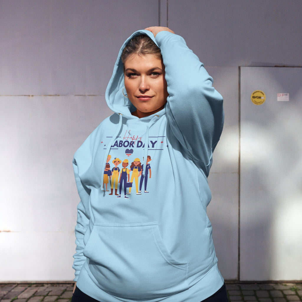 Together We Build - Labor Day Tribute Hoodie - Blue Aqua - Hoodies