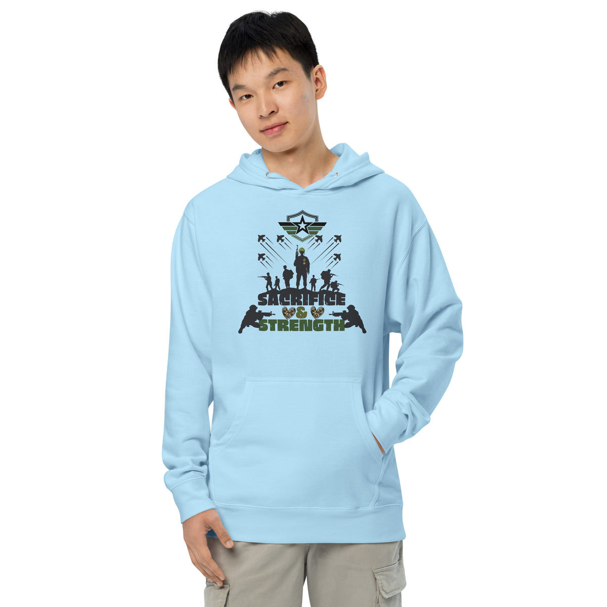 For Those Who Serve – Military Pride in Every Stitch - Blue Aqua - Hoodies