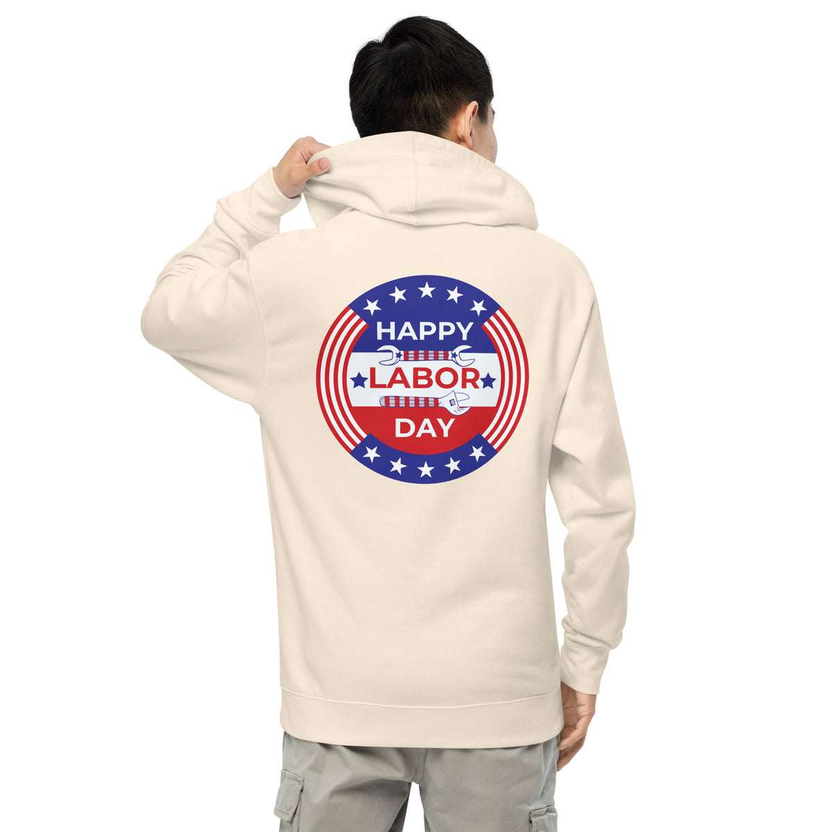 Patriotic Pride - Happy Labor Day Hoodie - Bone - Hoodies