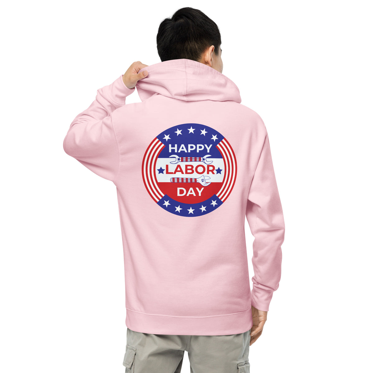 Patriotic Pride - Happy Labor Day Hoodie - Light Pink - Hoodies