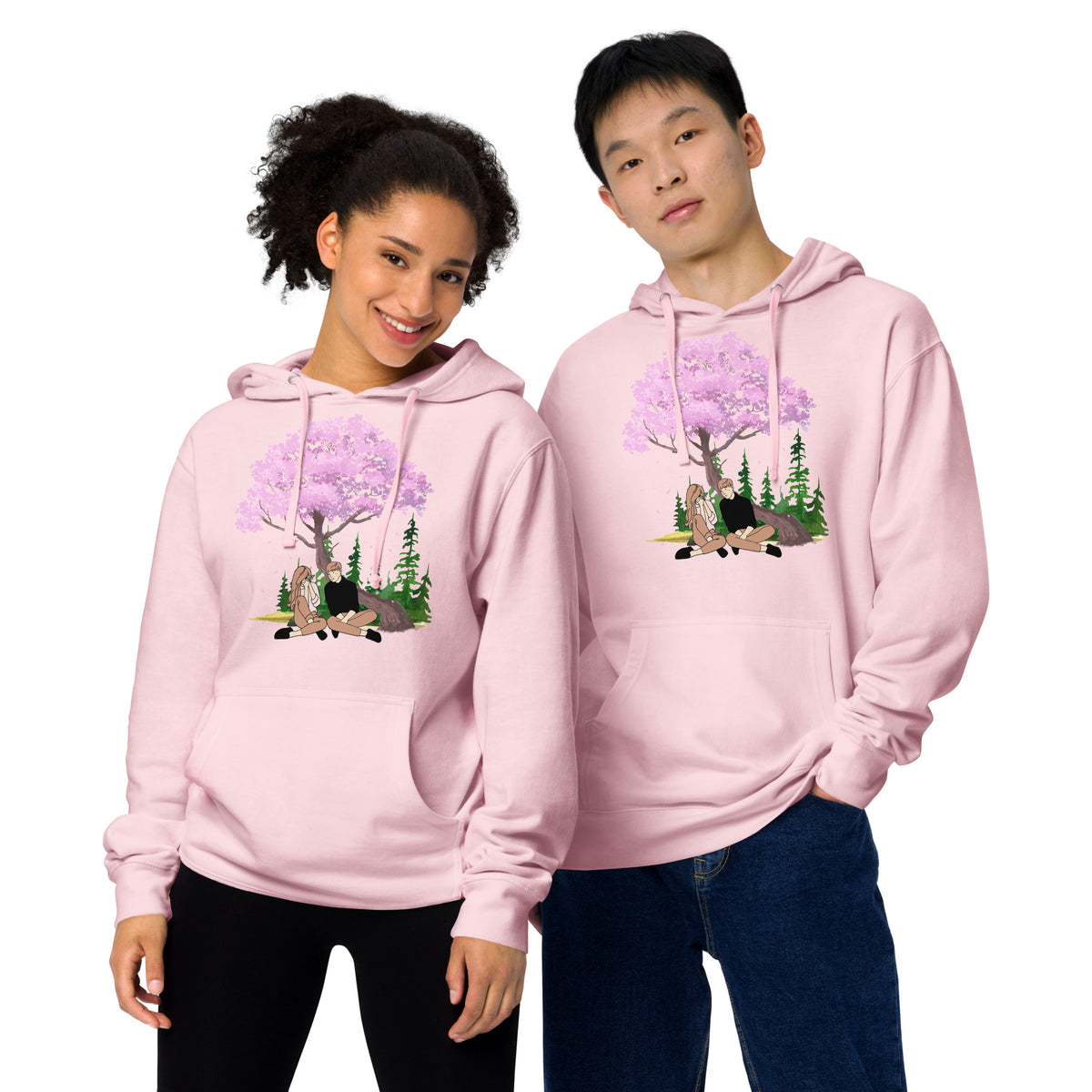 Love's Embrace - A Heartfelt Hoodie for Cherished Memories - Light Pink - Print Material