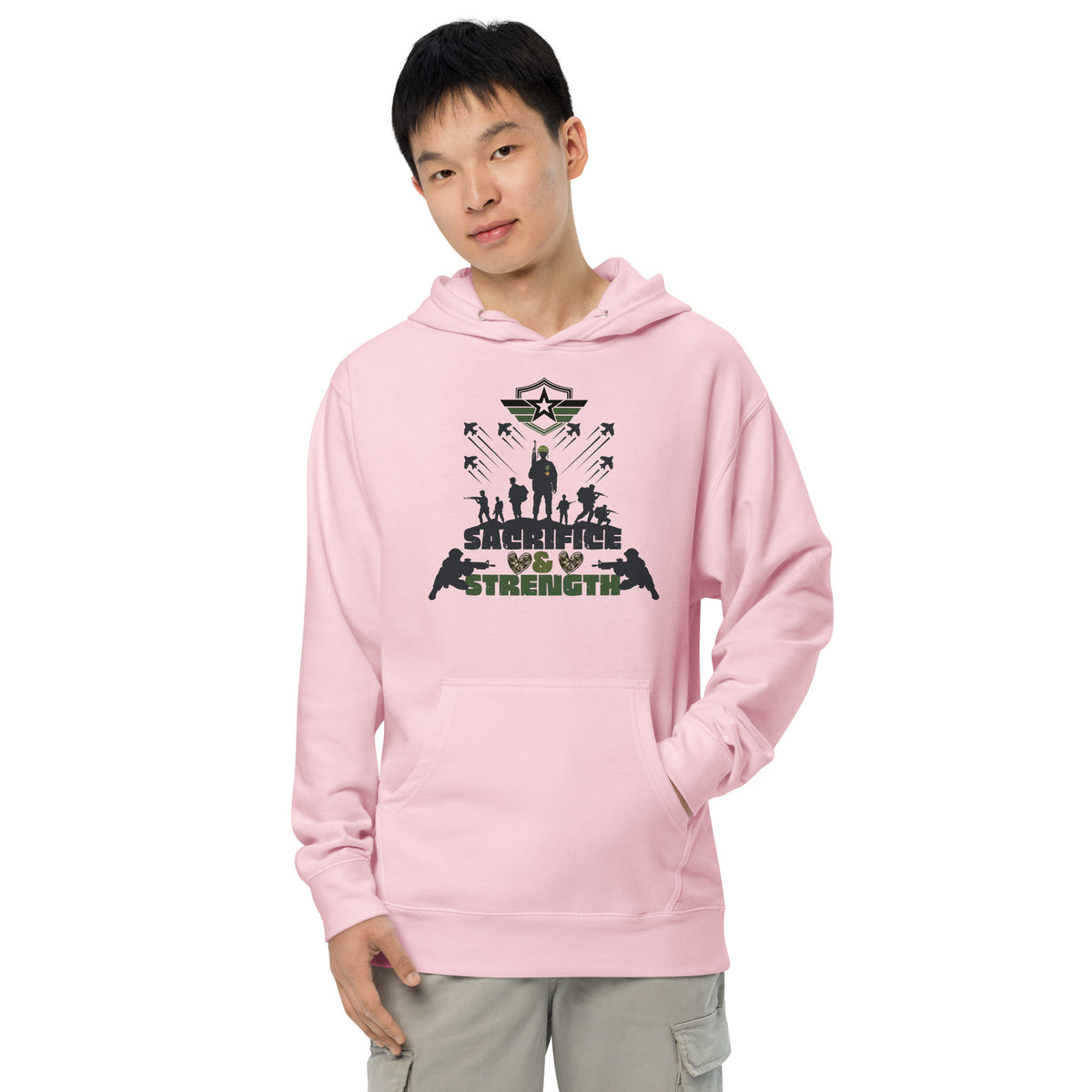 For Those Who Serve – Military Pride in Every Stitch - Light Pink - Hoodies