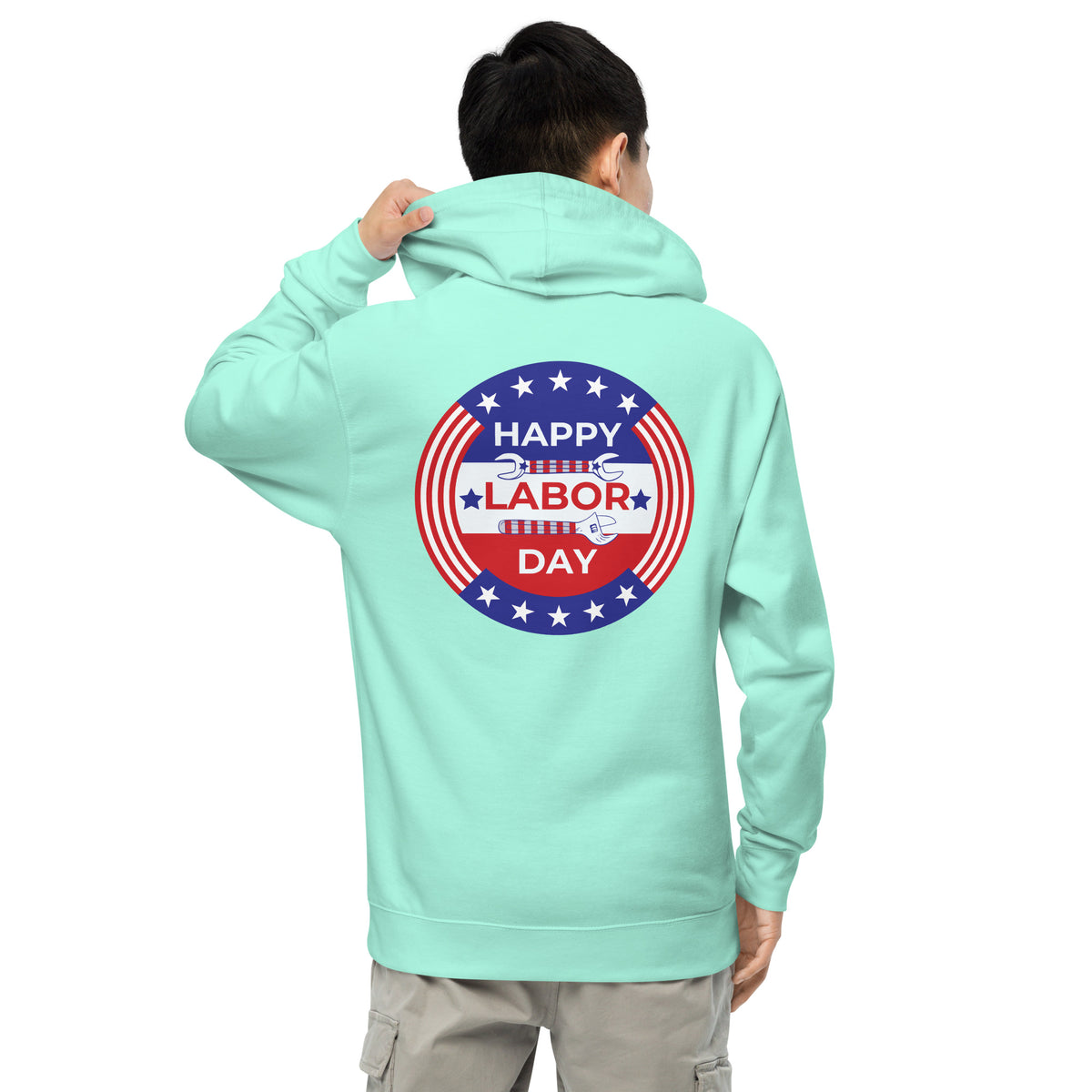 Patriotic Pride - Happy Labor Day Hoodie - Mint - Hoodies