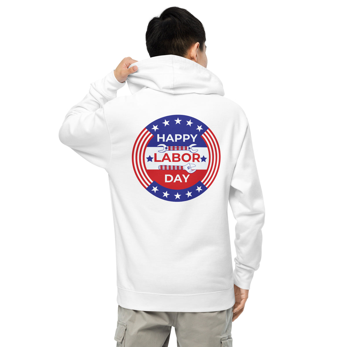 Patriotic Pride - Happy Labor Day Hoodie - White - Hoodies