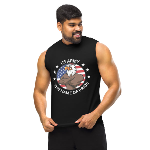 Eagle Pride - Name of Pride' Army Muscle Tank - - Tank Tops