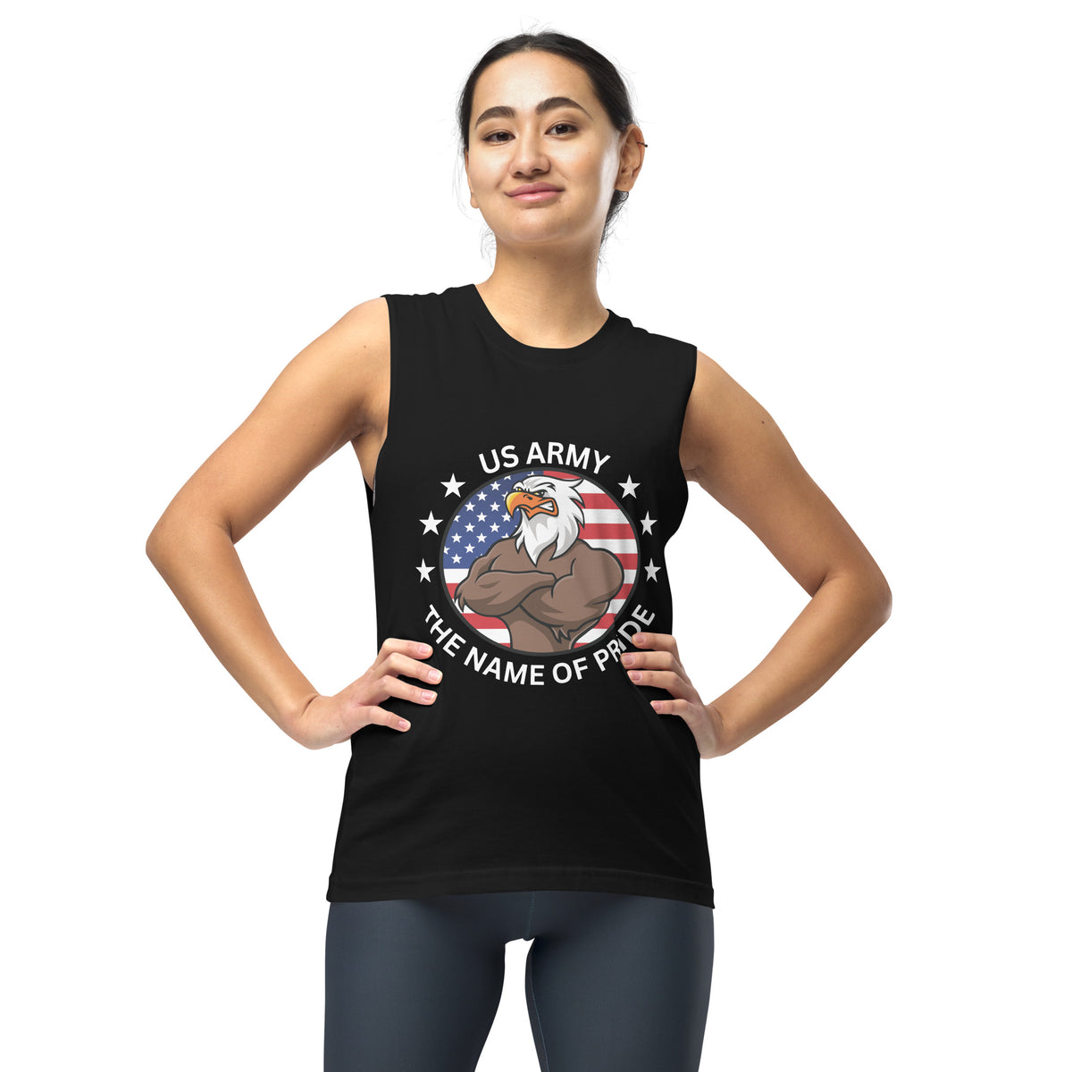 Eagle Pride - Name of Pride' Army Muscle Tank - - Tank Tops