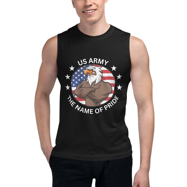 Eagle Pride - Name of Pride' Army Muscle Tank - - Tank Tops