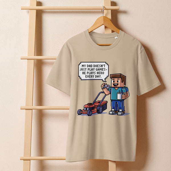 Pixel Hero Dad Tee – Father’s Day Gift - Desert Dust - T-shirt
