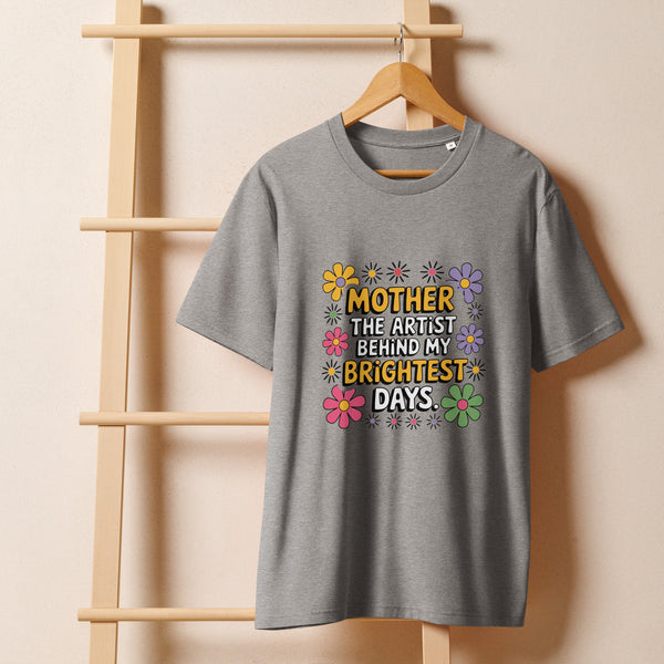Brightest Days Mom Tee – Artistic Mother’s Day Gift - Heather Grey - T-shirt