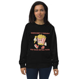 Fun & Play - Extra Fries Humor Sweatshirt - Black - Sweatshirts