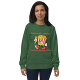 Fun & Play - Extra Fries Humor Sweatshirt - Bottle Green - Sweatshirts