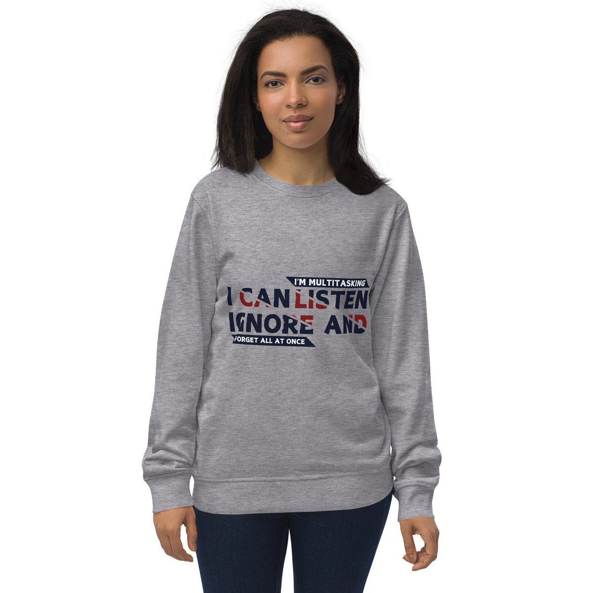 Triple Tasking - Listen, Ignore & Forget - Grey Melange - Sweatshirts