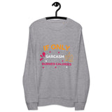 Calorie-Free Humor - Bold Sarcasm Design - Grey Melange - Sweatshirts