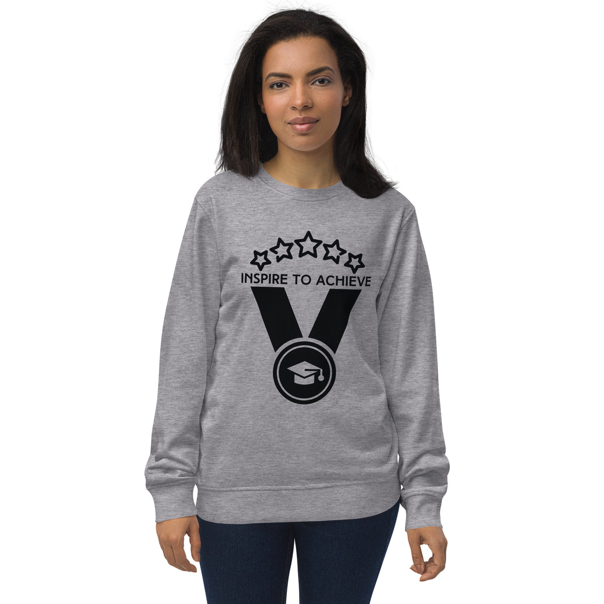 Inspire & Achieve - Motivational Sweatshirt - Grey Melange - Sweatshirts