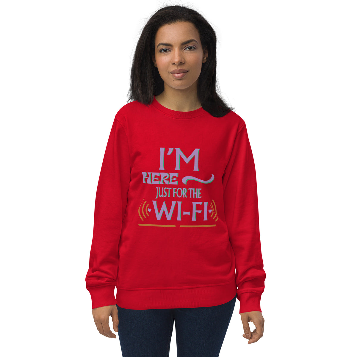 Wi-Fi Lover - Here Just for the Signal - Red - Sweatshirts