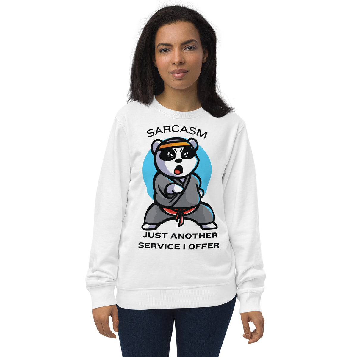 Witty Warrior - Sarcasm Just Another Service - White - Sweatshirts