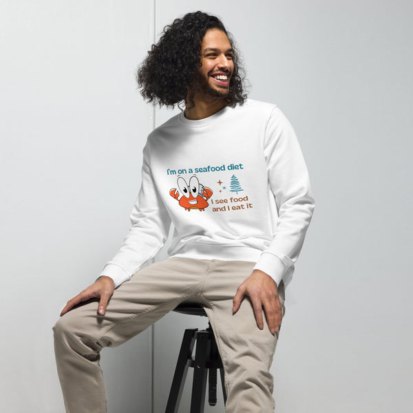 Crab-tivating Humor - Seafood Diet Sweatshirt - White - Sweatshirts