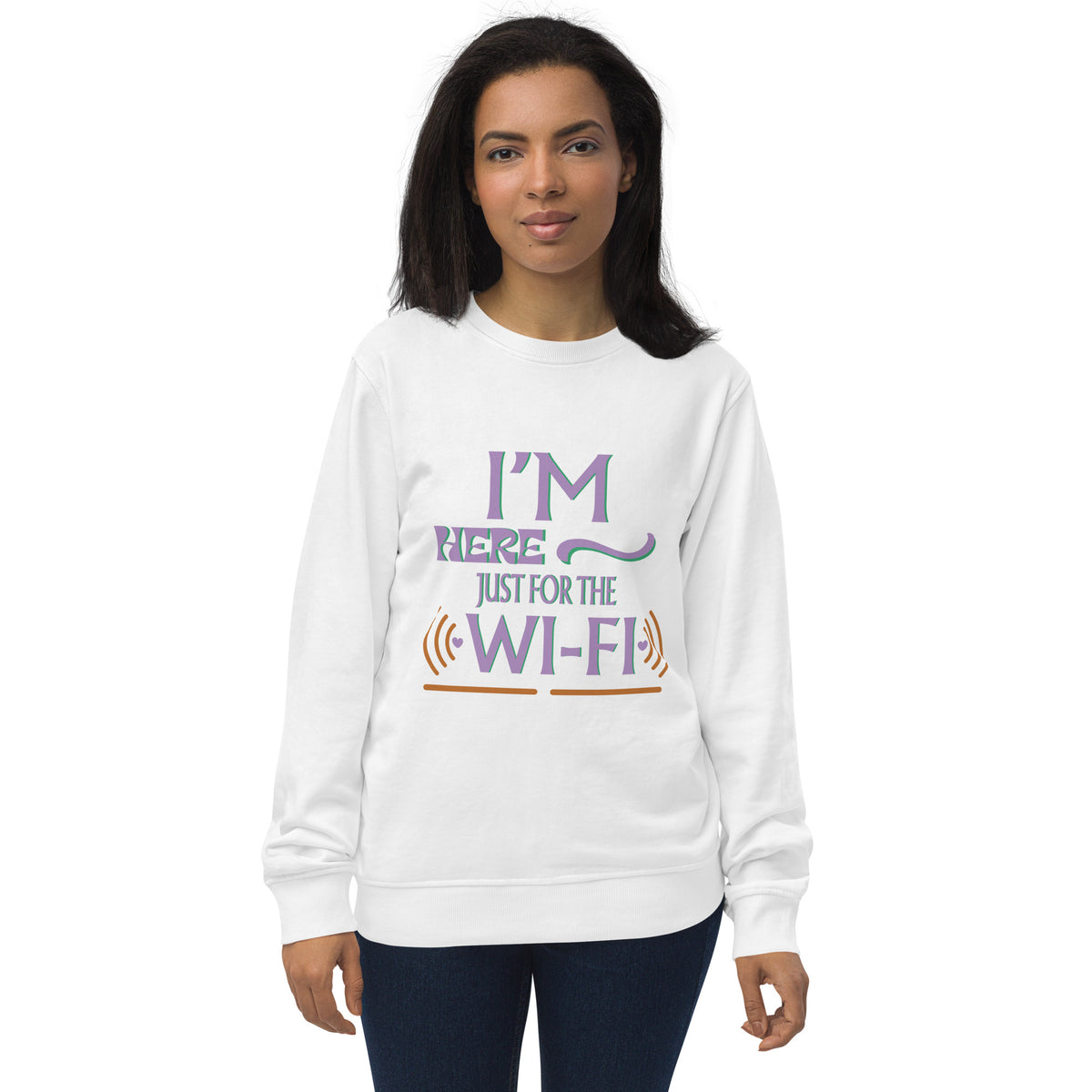 Wi-Fi Lover - Here Just for the Signal - White - Sweatshirts