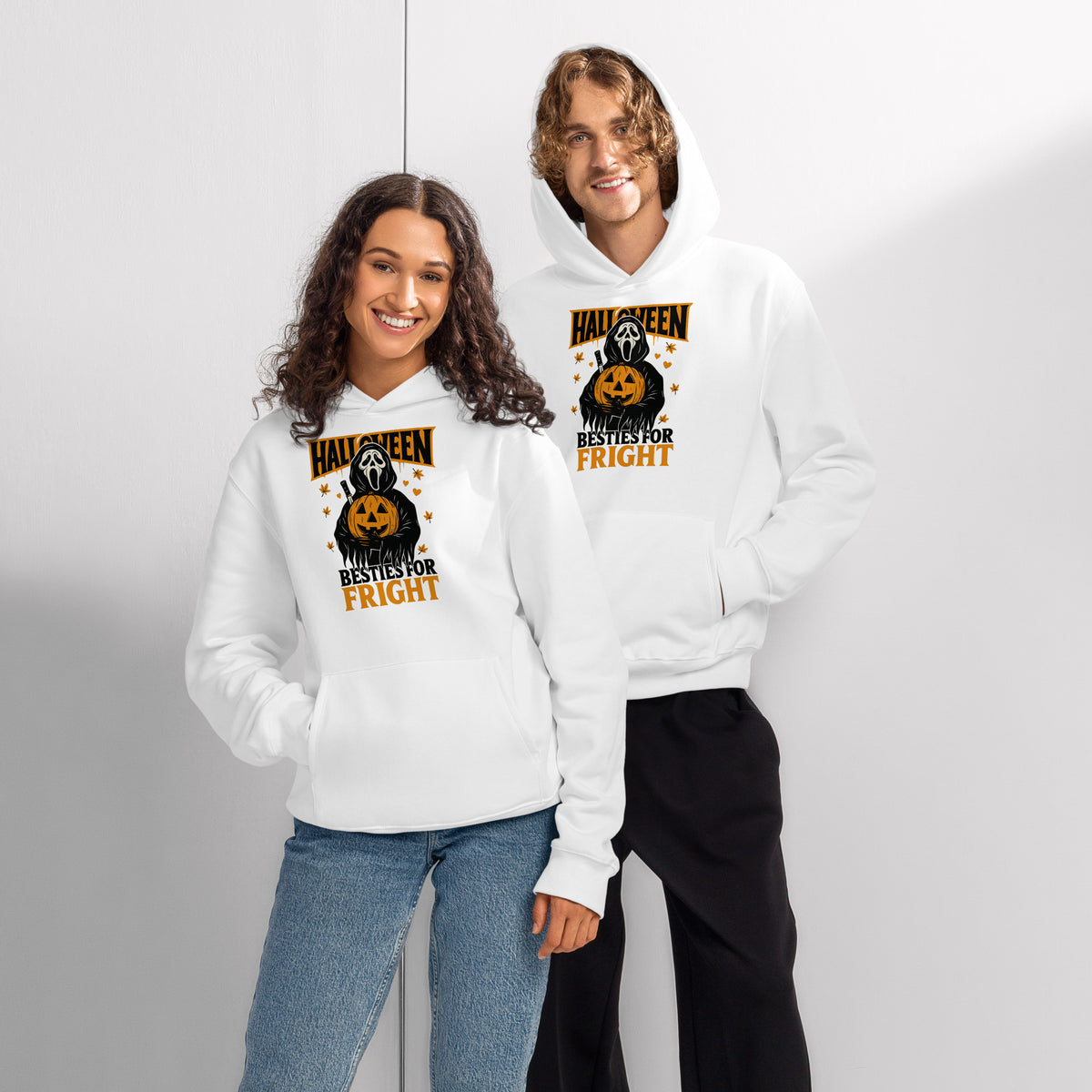Halloween Besties Hoodie – Perfect Scare Gift for Friends - - Hoodies