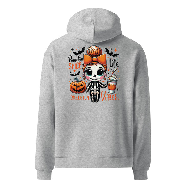 Spooky Sweetness - Pumpkin Spice Latte Skeleton Hoodie - Athletic Heather - Hoodies