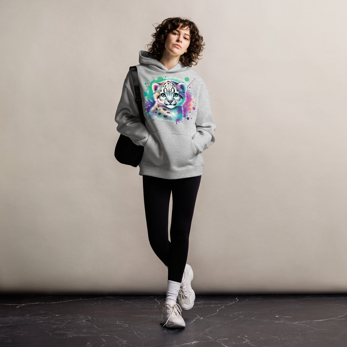 Enchanting Eyes - Colorful Snow Leopard Hoodie - Athletic Heather - Unisex Hoodies