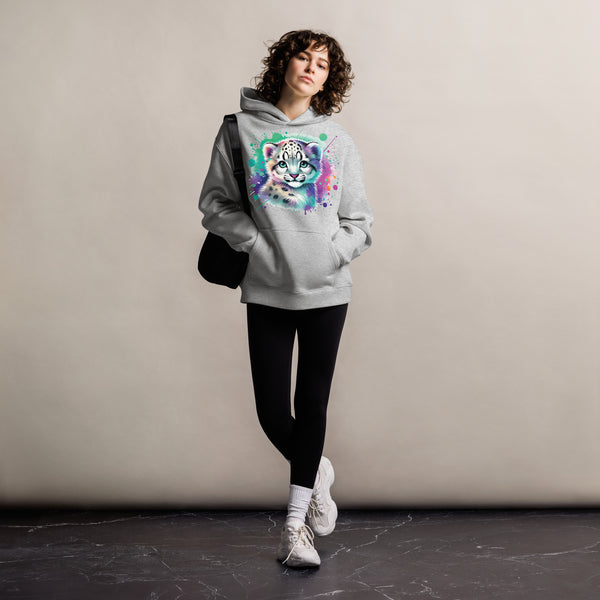 Enchanting Eyes - Colorful Snow Leopard Hoodie - Athletic Heather - Unisex Hoodies