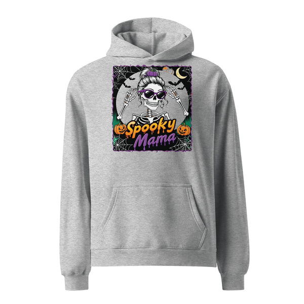 Spooky Mama Stylish Skeleton Hoodie - Athletic Heather - Hoodies