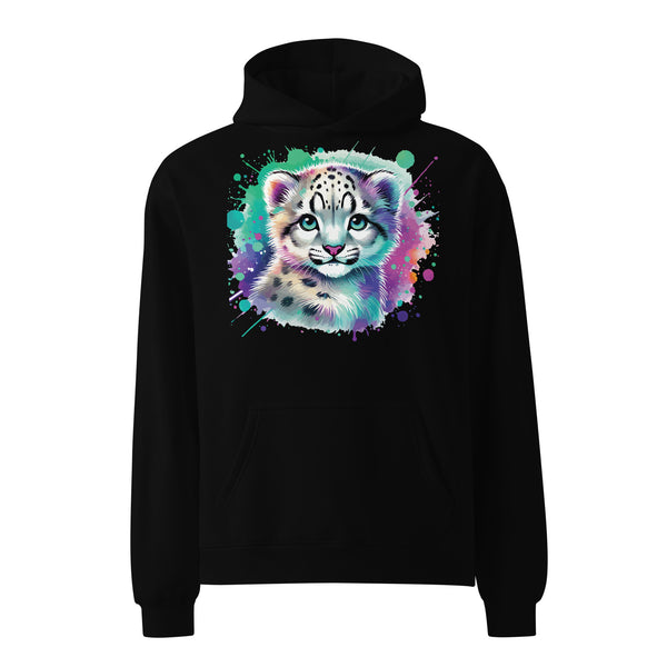 Enchanting Eyes - Colorful Snow Leopard Hoodie - - Unisex Hoodies