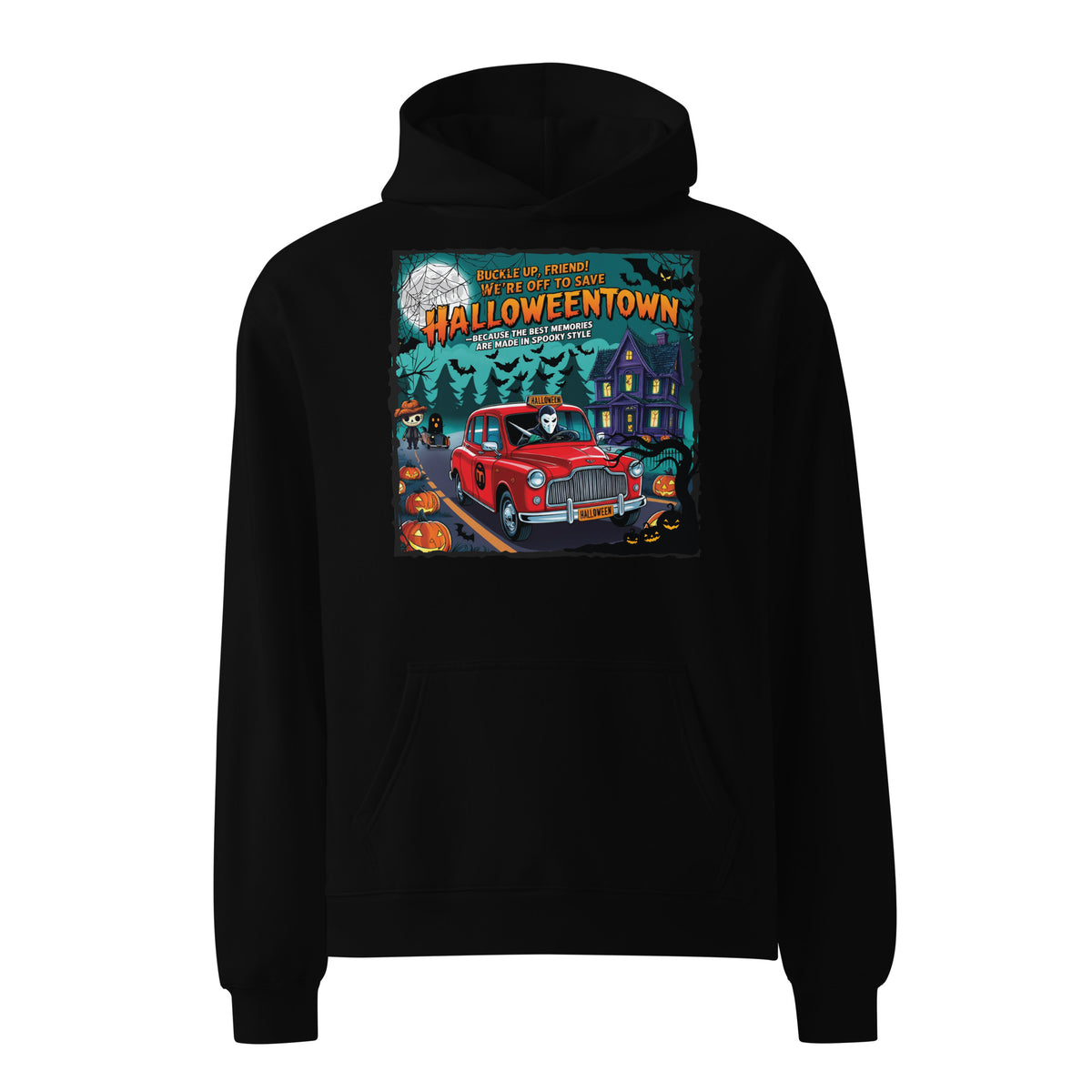 Halloween Haunt Cruiser - Stylish Oversized Hoodie - Black - Hoodies