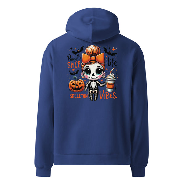 Spooky Sweetness - Pumpkin Spice Latte Skeleton Hoodie - Cobalt - Hoodies