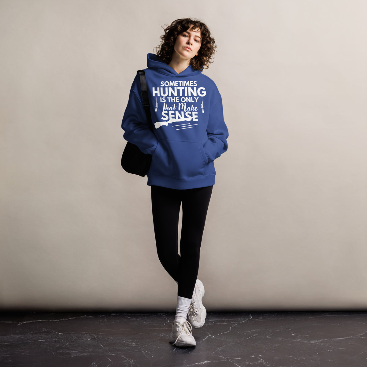 Whispers of Tradition - Embrace the Hunt in Style With Designed Hoodie - Cobalt - Print Material